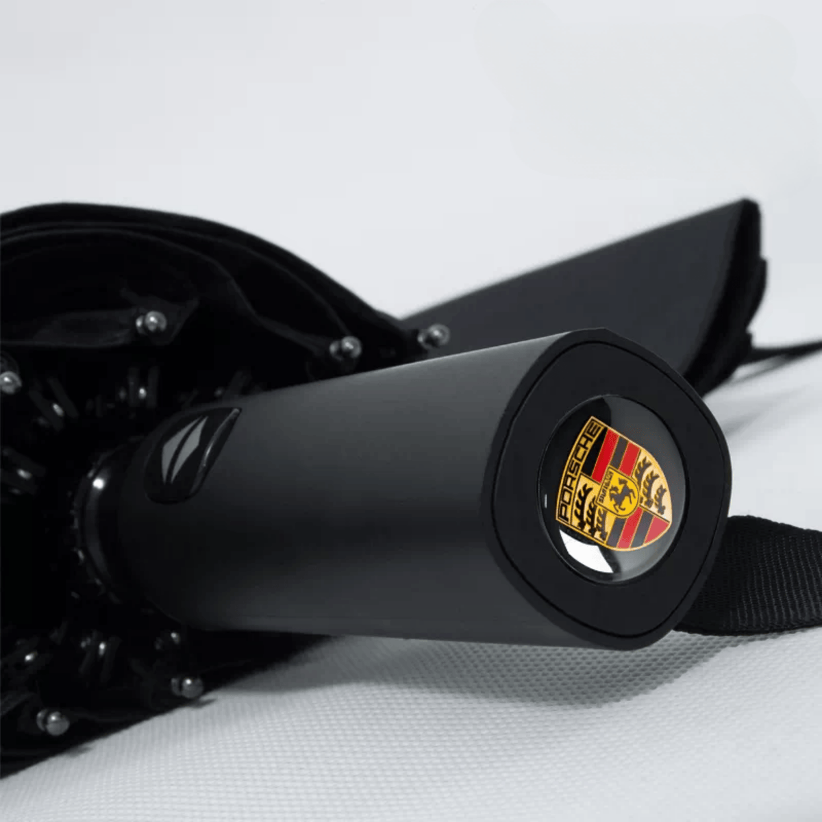 Porsche Luxury Automatic Umbrella  12-Rib Windproof Black Folding Umbrella