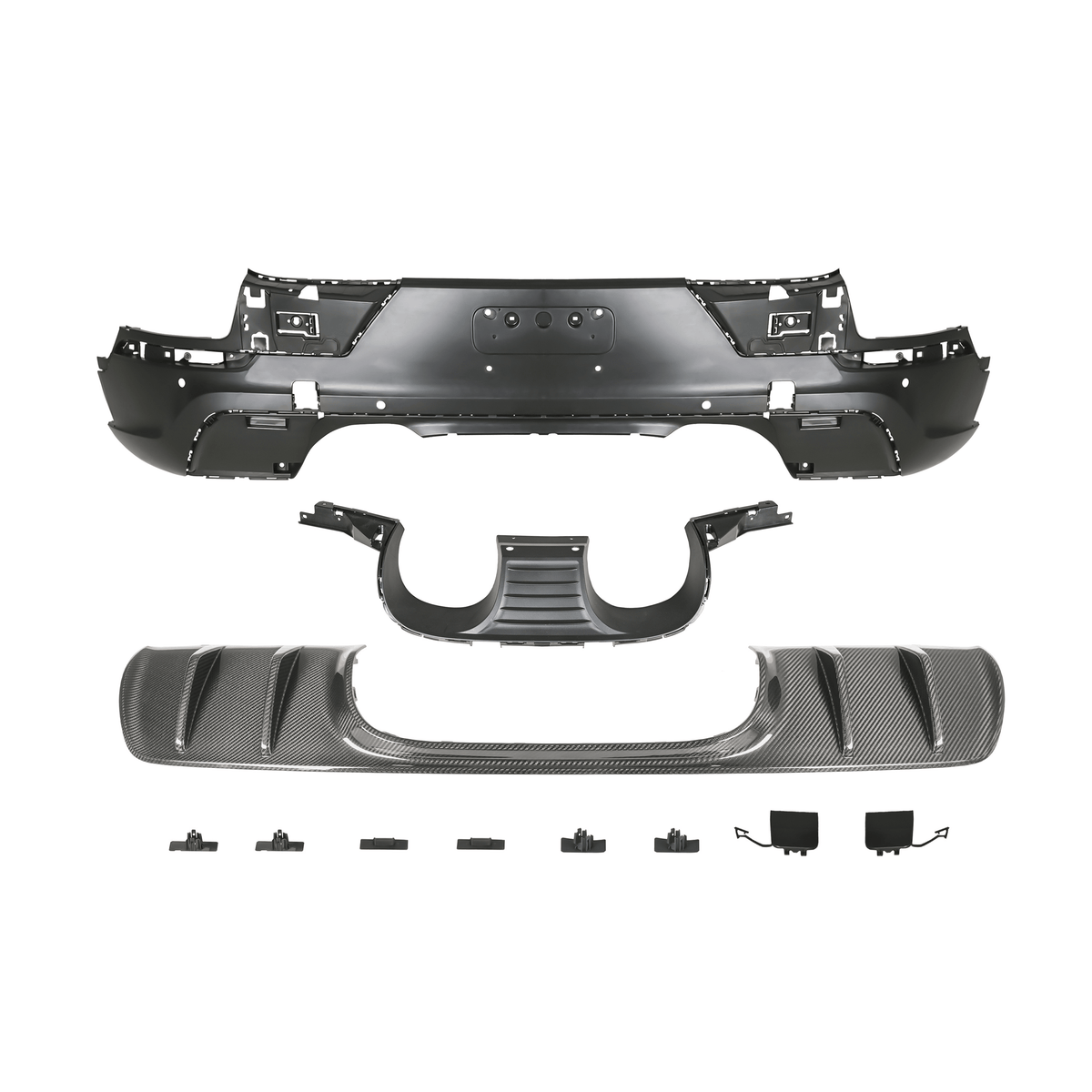 Turbo GT Style Rear Diffuser for Porsche Cayenne Coupe 9Y0.1 (2018–2023) – Carbon Fiber with Exhaust Tips | UMPARTS