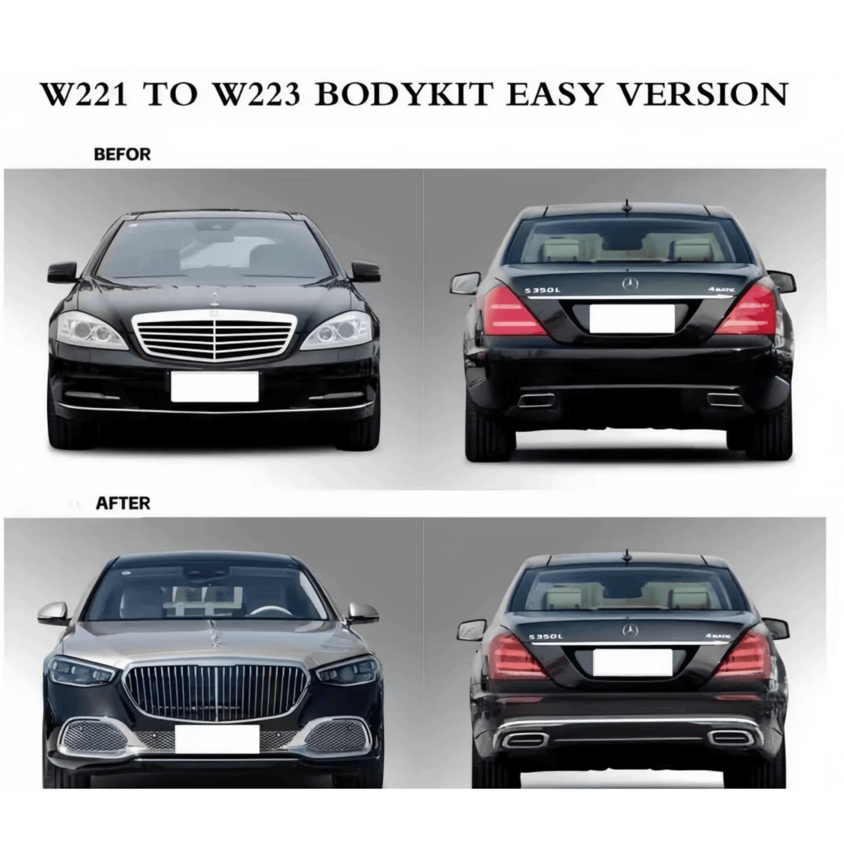 Maybach S680 Style Body Kit for Mercedes-Benz S-Class W221 (2008–2013) – W223 Full Conversion Upgrade | UMPARTS