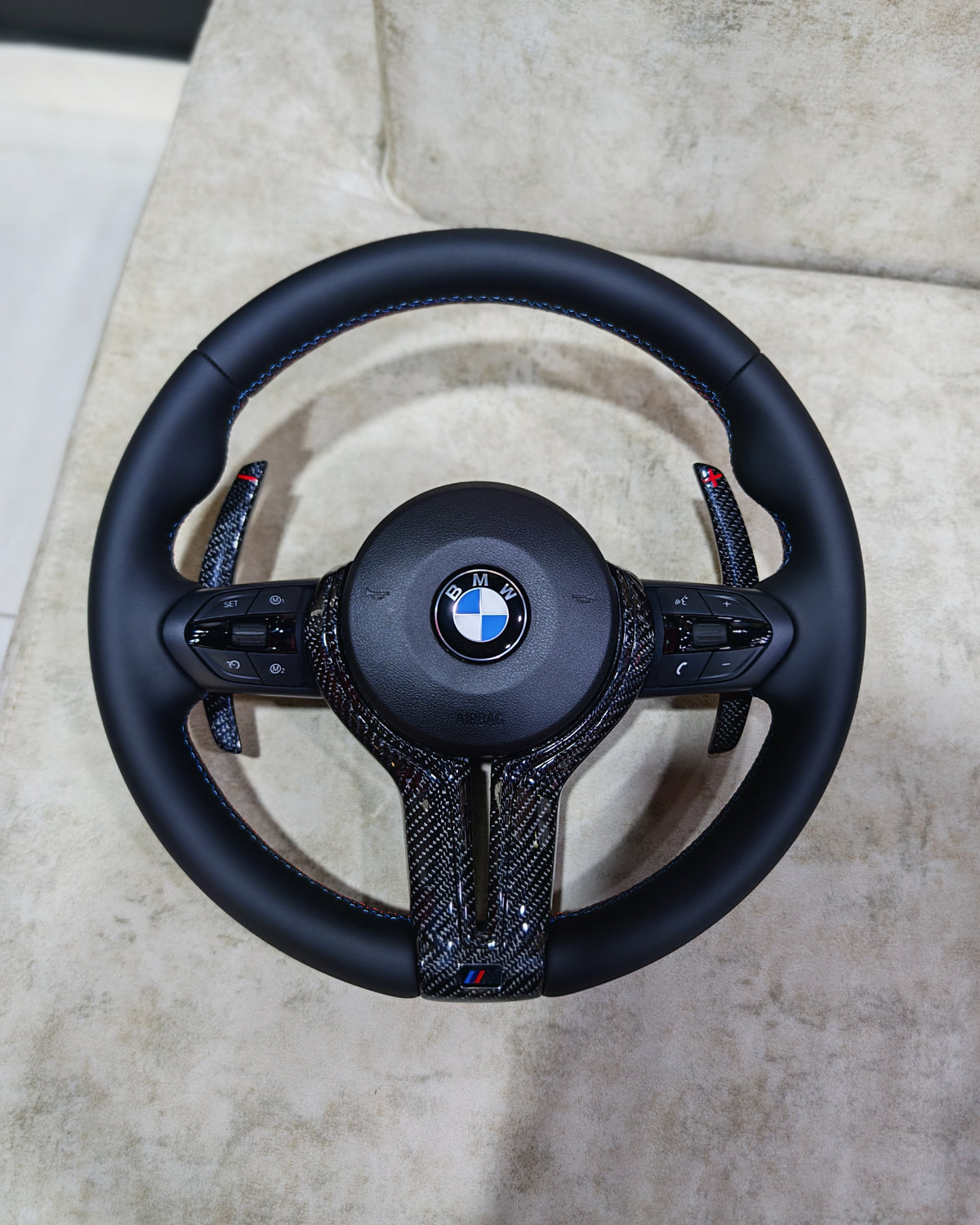 Black M Sport  Carbon Trim and Paddle Shifters   Steering Wheel For BMW F80,F15,F10,F20,F07,F30,F32 and  All F Series